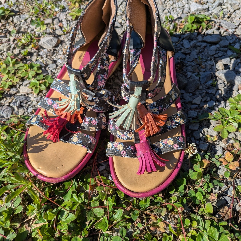 Floral Tassel Sandals